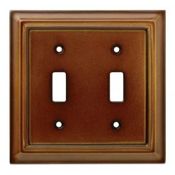 Hampton Bay Brown 2-Gang Toggle Wall Plate (1-Pack)