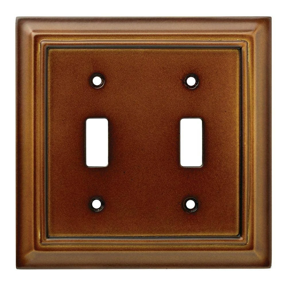 Hampton Bay Brown 2-Gang Toggle Wall Plate (1-Pack) 1 Hampton Bay Brown 2-Gang Toggle Wall Plate (1-Pack)