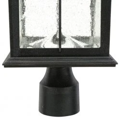 Hampton Bay Solar Outdoor Hand-Painted Sanded Iron Post Lantern with Seedy Glass Shade -Hampton Bay Shop sanded iron hampton bay post lanterns 46240 300ps a0 1000