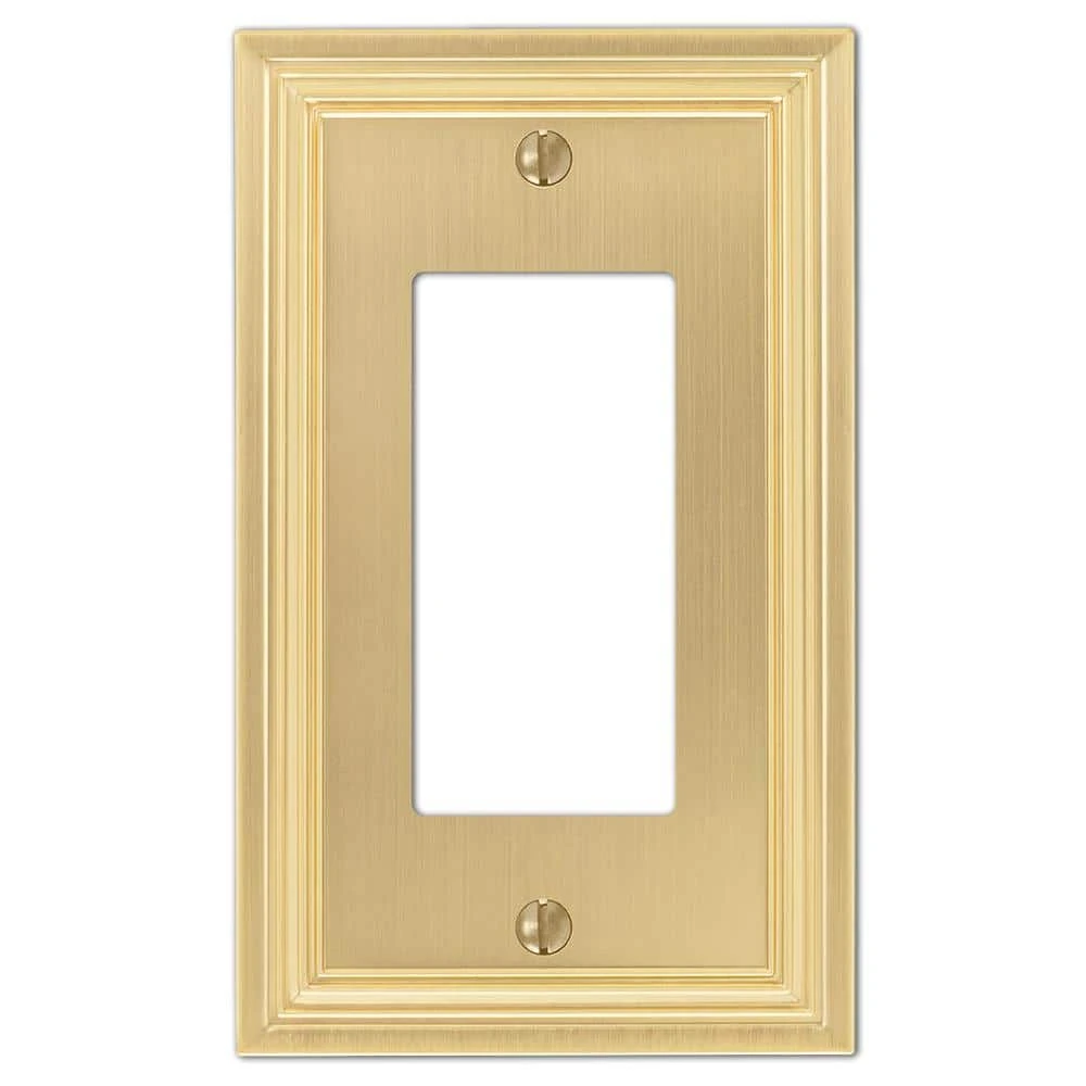 Hampton Bay Hallcrest 1 Gang Rocker Metal Wall Plate - Satin Brass 1 Hampton Bay Hallcrest 1 Gang Rocker Metal Wall Plate - Satin Brass