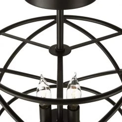 Hampton Bay Hastings 4-Light Satin Bronze Industrial Caged Drum Chandelier -Hampton Bay Shop satin bronze hampton bay chandeliers hb2591 34 77 1000