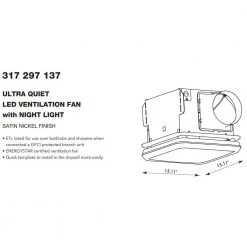 Hampton Bay 160 CFM Ceiling Mount Room Side Installation Bathroom Exhaust Fan with LED Lighting and Night Light -Hampton Bay Shop satin nickel hampton bay bath fans lds bf3001 44 1000