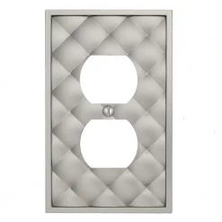 Hampton Bay Hancock Satin Nickel 1-Gang Duplex Outlet Wall Plate