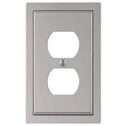 Hampton Bay Averly 1 Gang Duplex Metal Wall Plate - Satin Nickel