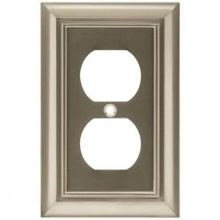 Hampton Bay Nickel 1-Gang Duplex Outlet Wall Plate (1-Pack)