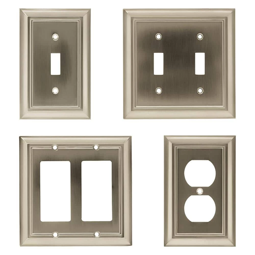 Hampton Bay Nickel 1-Gang Duplex Outlet Wall Plate (1-Pack) 4 Hampton Bay Nickel 1-Gang Duplex Outlet Wall Plate (1-Pack) - Image 4
