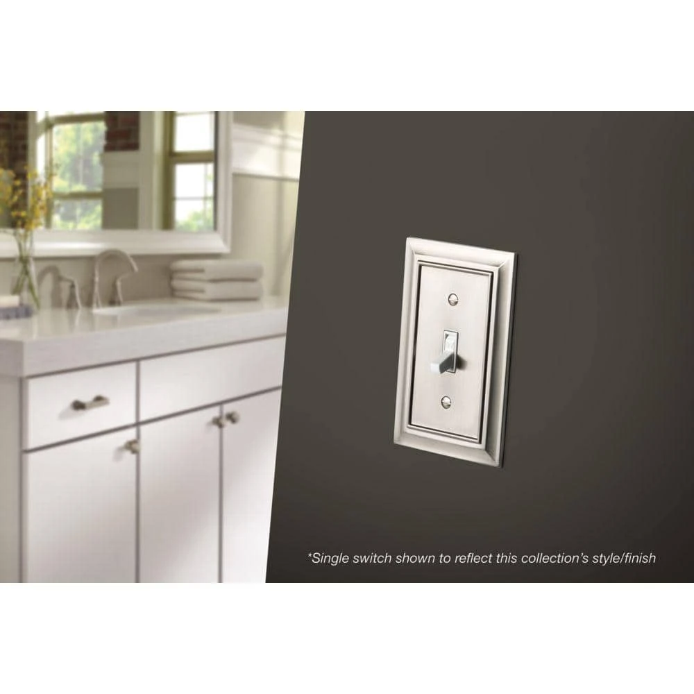 Hampton Bay Nickel 1-Gang Duplex Outlet Wall Plate (1-Pack) 2 Hampton Bay Nickel 1-Gang Duplex Outlet Wall Plate (1-Pack) - Image 2