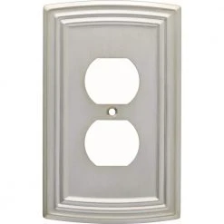 Hampton Bay Nickel 1-Gang Duplex Outlet Wall Plate (1-Pack)
