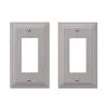 Hampton Bay Tiered 1 Gang Rocker Metal Wall Plate - Satin Nickel (2-Pack)