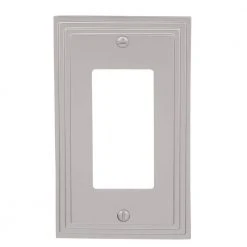 Hampton Bay Tiered 1 Gang Rocker Metal Wall Plate - Satin Nickel (4-Pack) -Hampton Bay Shop satin nickel hampton bay rocker light switch plates 84rnhb 4 40 1000