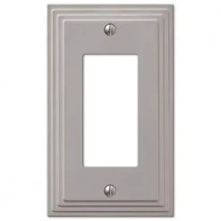 Hampton Bay Tiered 1 Gang Rocker Metal Wall Plate - Satin Nickel (4-Pack)