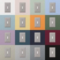 Hampton Bay Tiered 1 Gang Rocker Metal Wall Plate - Satin Nickel (4-Pack) -Hampton Bay Shop satin nickel hampton bay rocker light switch plates 84rnhb 4 66 1000