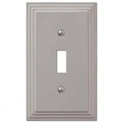 Hampton Bay Tiered 1 Gang Toggle Metal Wall Plate - Satin Nickel