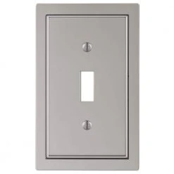 Hampton Bay Averly 1 Gang Toggle Metal Wall Plate - Satin Nickel