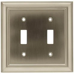 Hampton Bay Nickel 2-Gang Toggle Wall Plate (1-Pack)