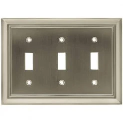 Hampton Bay Nickel 3-Gang 3-Toggle Wall Plate (1-Pack)