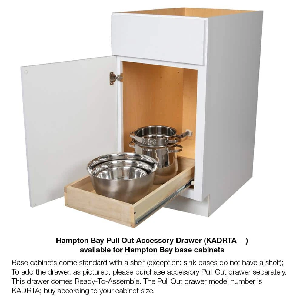 Hampton Bay Hampton Satin White Raised Panel Stock Assembled Base Kitchen Cabinet with Drawer Glides (30 in. x 34.5 in. x 24 in.) 13 Hampton Bay Hampton Satin White Raised Panel Stock Assembled Base Kitchen Cabinet with Drawer Glides (30 in. x 34.5 in. x 24 in.) - Image 13