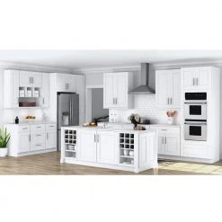 Hampton Bay Shaker Satin White Stock Assembled Lazy Susan Corner Base Kitchen Cabinet (28.5 in. x 34.5 in. x16.5 in.) -Hampton Bay Shop satin white hampton bay assembled kitchen cabinets kbls36 ssw 44 1000