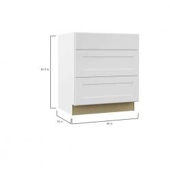 Hampton Bay Satin White Shaker Assembled Pots and Pans Drawer Base Kitchen Cabinet (30 in. x 34.5 in. x 24 in.) -Hampton Bay Shop satin white hampton bay assembled kitchen cabinets kdb30 ssw 76 1000