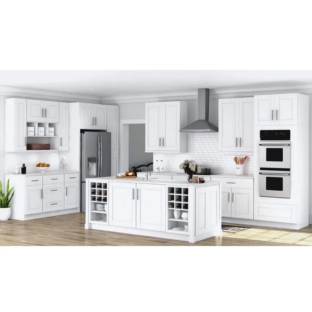 Hampton Bay Shaker Satin White Stock Assembled Pantry Kitchen Cabinet (18 in. x 84 in. x 24 in.) 10 Hampton Bay Shaker Satin White Stock Assembled Pantry Kitchen Cabinet (18 in. x 84 in. x 24 in.) - Image 10