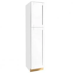 Hampton Bay Shaker Satin White Stock Assembled Pantry Kitchen Cabinet (18 in. x 84 in. x 24 in.)