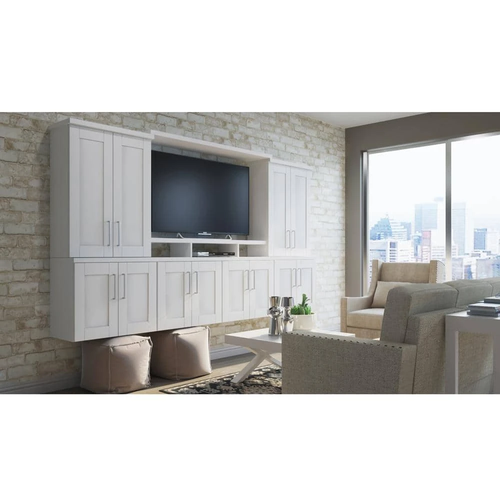 Hampton Bay Shaker Satin White Stock Assembled Pantry Kitchen Cabinet (18 in. x 84 in. x 24 in.) 8 Hampton Bay Shaker Satin White Stock Assembled Pantry Kitchen Cabinet (18 in. x 84 in. x 24 in.) - Image 8