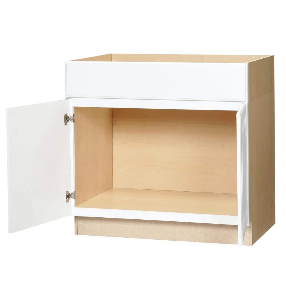 Hampton Bay Hampton Assembled 36 in. x 34.5 in. x 24 in. Accessible Sink Base Kitchen Cabinet in Satin White 14 Hampton Bay Hampton Assembled 36 in. x 34.5 in. x 24 in. Accessible Sink Base Kitchen Cabinet in Satin White - Image 14