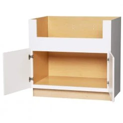 Hampton Bay Hampton Satin White Raised Panel Assembled Farmhouse Apron-Front Sink Base Kitchen Cabinet (36 in. x 34.5 in. x 24 in.) -Hampton Bay Shop satin white hampton bay assembled kitchen cabinets ksbd36 sw 44 1000