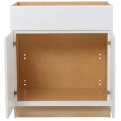 Hampton Bay Shaker Assembled 30 x 34.5 x 21 in. Bathroom Vanity Base Cabinet in Satin White -Hampton Bay Shop satin white hampton bay assembled kitchen cabinets kvsb30 ssw 66 1000