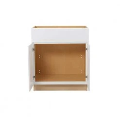 Hampton Bay Shaker Assembled 30 x 34.5 x 21 in. Bathroom Vanity Base Cabinet in Satin White -Hampton Bay Shop satin white hampton bay assembled kitchen cabinets kvsb30 ssw 77 1000