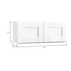 Hampton Bay Shaker Satin White Stock Assembled Wall Bridge Kitchen Cabinet (30 in. x 12 in. x 12 in.) -Hampton Bay Shop satin white hampton bay assembled kitchen cabinets kw3012 ssw 40 1000
