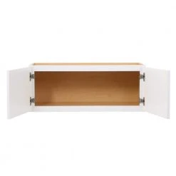 Hampton Bay Shaker Satin White Stock Assembled Wall Bridge Kitchen Cabinet (30 in. x 12 in. x 12 in.) -Hampton Bay Shop satin white hampton bay assembled kitchen cabinets kw3012 ssw 66 1000