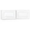 Hampton Bay Hampton Satin White Raised Panel Stock Assembled Wall Bridge Kitchen Cabinet (30 in. x 12 in. x 12 in.)