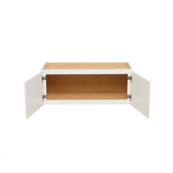 Hampton Bay Hampton Satin White Raised Panel Stock Assembled Wall Bridge Kitchen Cabinet (30 in. x 12 in. x 12 in.) -Hampton Bay Shop satin white hampton bay assembled kitchen cabinets kw3012 sw 77 1000