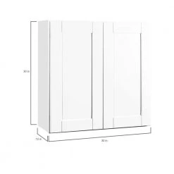 Hampton Bay Shaker Satin White Stock Assembled Wall Kitchen Cabinet (30 in. x 30 in. x 12 in.) -Hampton Bay Shop satin white hampton bay assembled kitchen cabinets kw3030 ssw 40 1000