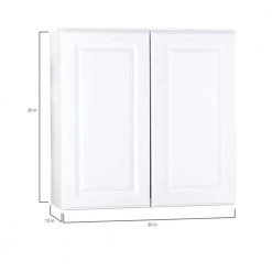 Hampton Bay Hampton Satin White Raised Panel Stock Assembled Wall Kitchen Cabinet (30 in. x 30 in. x 12 in.) -Hampton Bay Shop satin white hampton bay assembled kitchen cabinets kw3030 sw 40 1000
