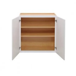 Hampton Bay Hampton Satin White Raised Panel Stock Assembled Wall Kitchen Cabinet (30 in. x 30 in. x 12 in.) -Hampton Bay Shop satin white hampton bay assembled kitchen cabinets kw3030 sw 77 1000