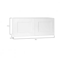 Hampton Bay Shaker Assembled 36x12x24 in. Above Refrigerator Deep Wall Bridge Kitchen Cabinet in Satin White -Hampton Bay Shop satin white hampton bay assembled kitchen cabinets kw361224 ssw 40 1000