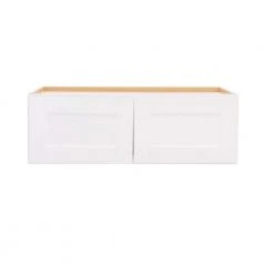 Hampton Bay Shaker Assembled 36x12x24 in. Above Refrigerator Deep Wall Bridge Kitchen Cabinet in Satin White -Hampton Bay Shop satin white hampton bay assembled kitchen cabinets kw361224 ssw 76 1000