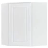 Hampton Bay Hampton Satin White Raised Panel Stock Assembled Diagonal Corner Wall Kitchen Cabinet (24 in. x 30 in. x 12 in.)