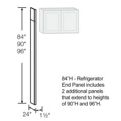 Hampton Bay 24 in. W x 84 in. H Refrigerator End Panel in Satin White -Hampton Bay Shop satin white hampton bay kitchen cabinet end panels karep sw a0 1000