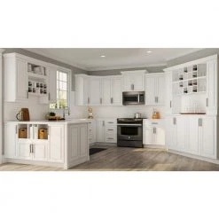Hampton Bay 23.25 in. W x 34.5 in. H Matching Base Cabinet End Panel in Satin White (2-Pack) -Hampton Bay Shop satin white hampton bay kitchen cabinet end panels kas2435 sw 1f 1000