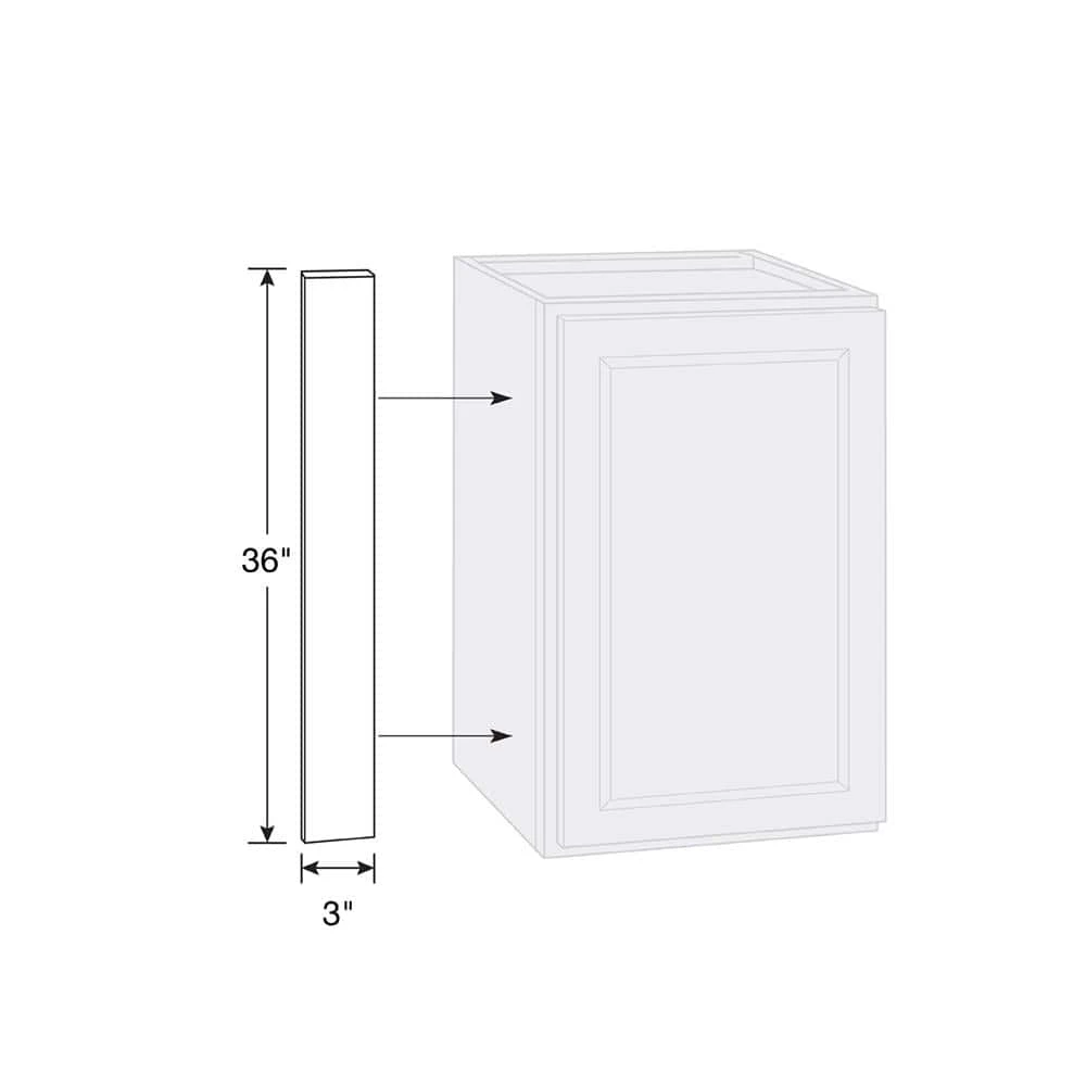 Hampton Bay 3 in. W x 36 in. H Cabinet Filler in Satin White 9 Hampton Bay 3 in. W x 36 in. H Cabinet Filler in Satin White - Image 9