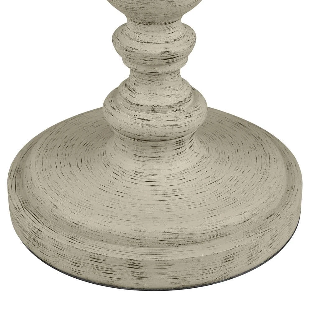 Hampton Bay Witherby 61 in. Shabby White Floor Lamp with Gray Lamp Shade 3 Hampton Bay Witherby 61 in. Shabby White Floor Lamp with Gray Lamp Shade - Image 3