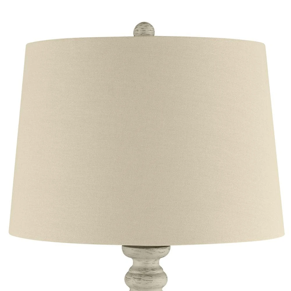 Hampton Bay Witherby 61 in. Shabby White Floor Lamp with Gray Lamp Shade 4 Hampton Bay Witherby 61 in. Shabby White Floor Lamp with Gray Lamp Shade - Image 4