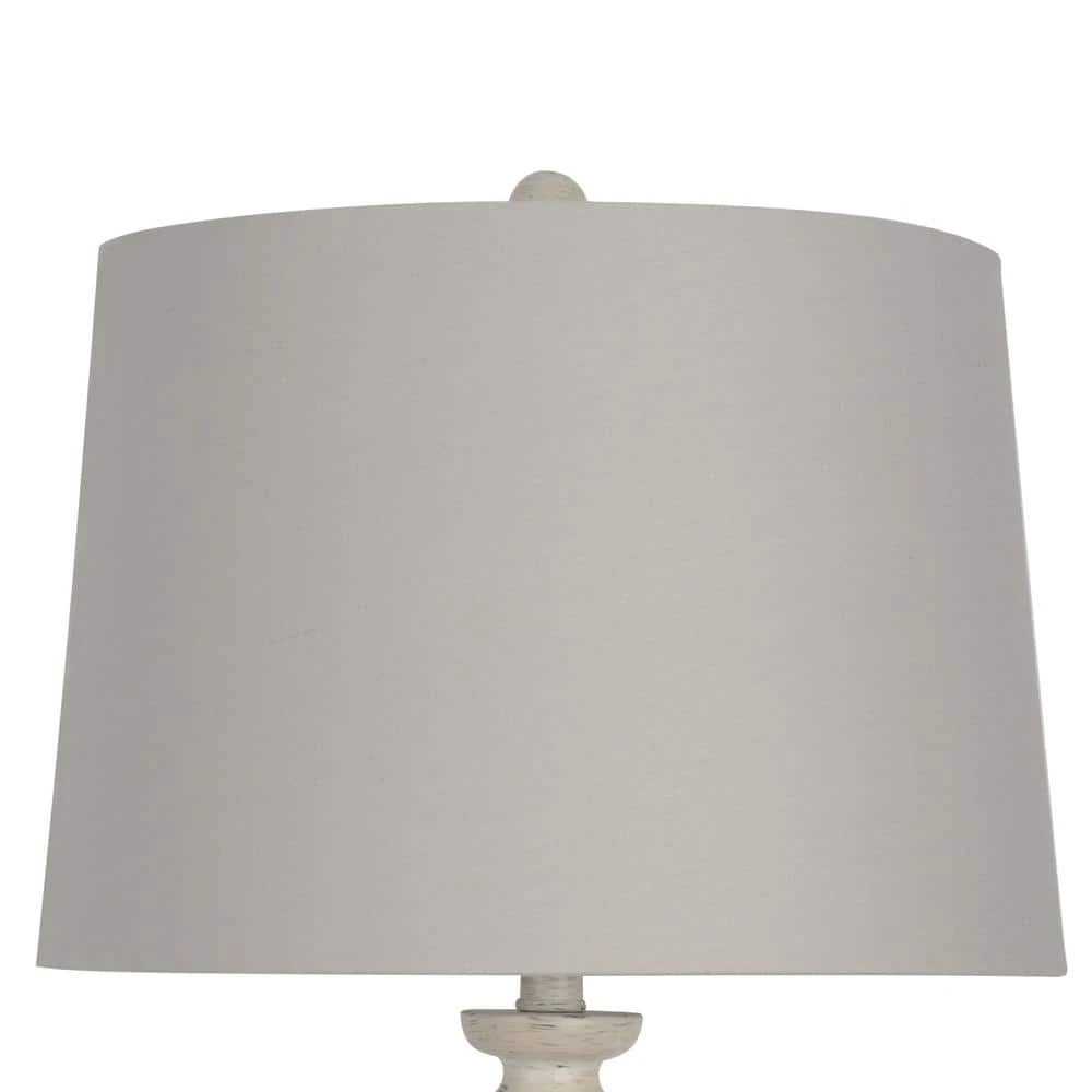 Hampton Bay Witherby 61 in. Shabby White Floor Lamp with Gray Lamp Shade 7 Hampton Bay Witherby 61 in. Shabby White Floor Lamp with Gray Lamp Shade - Image 7