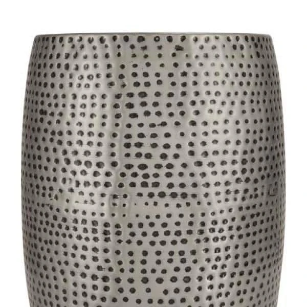 Hampton Bay 20 in. Antique Metal Hammered Garden Drum Stool 2 Hampton Bay 20 in. Antique Metal Hammered Garden Drum Stool - Image 2