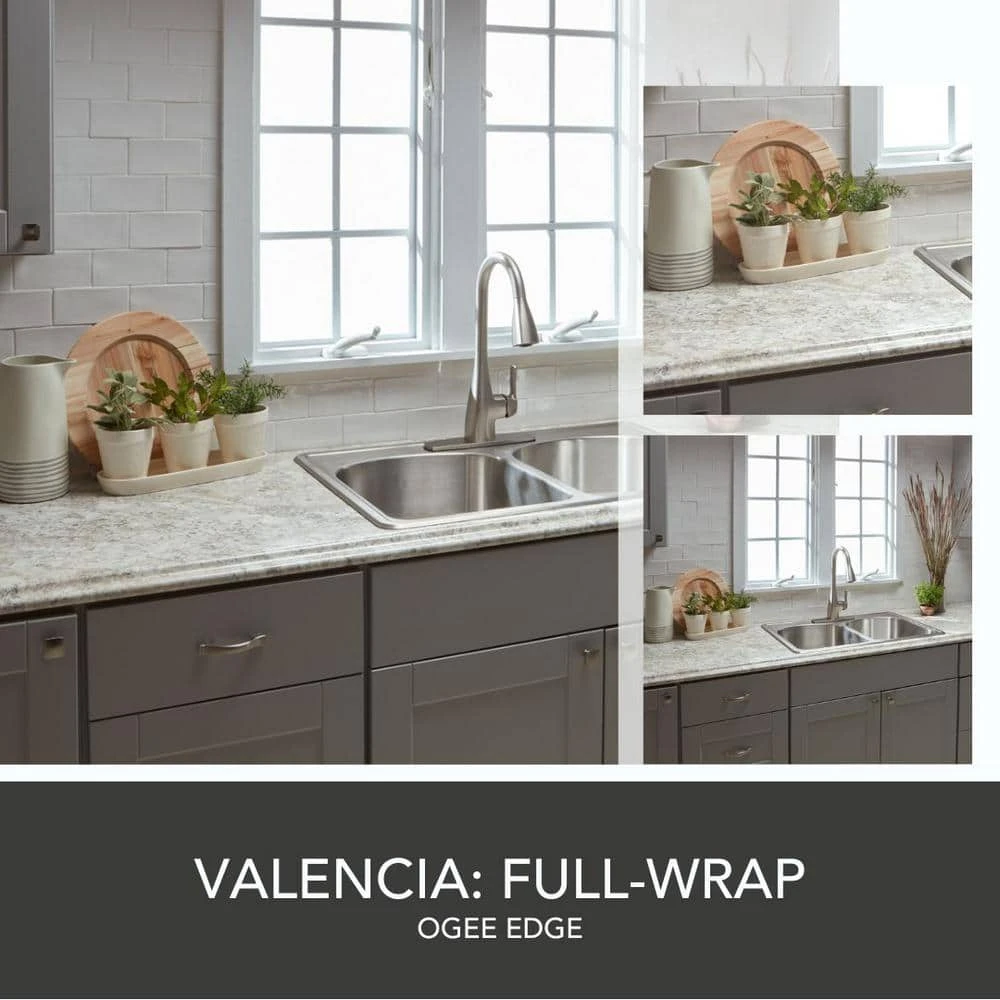 Hampton Bay Wilsonart 6 ft. Laminate Countertop Kit Included in Textured Spring Carnival Granite with Full Wrap Ogee Edge 3 Hampton Bay Wilsonart 6 ft. Laminate Countertop Kit Included in Textured Spring Carnival Granite with Full Wrap Ogee Edge - Image 3