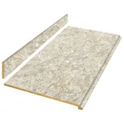 Hampton Bay Wilsonart 6 ft. Laminate Countertop Kit Included in Textured Spring Carnival Granite with Full Wrap Ogee Edge