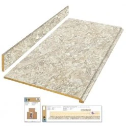 Hampton Bay Wilsonart 8 ft. Laminate Countertop Kit Included in Textured Spring Carnival Granite with Full Wrap Ogee Edge